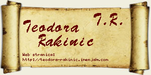 Teodora Rakinić vizit kartica